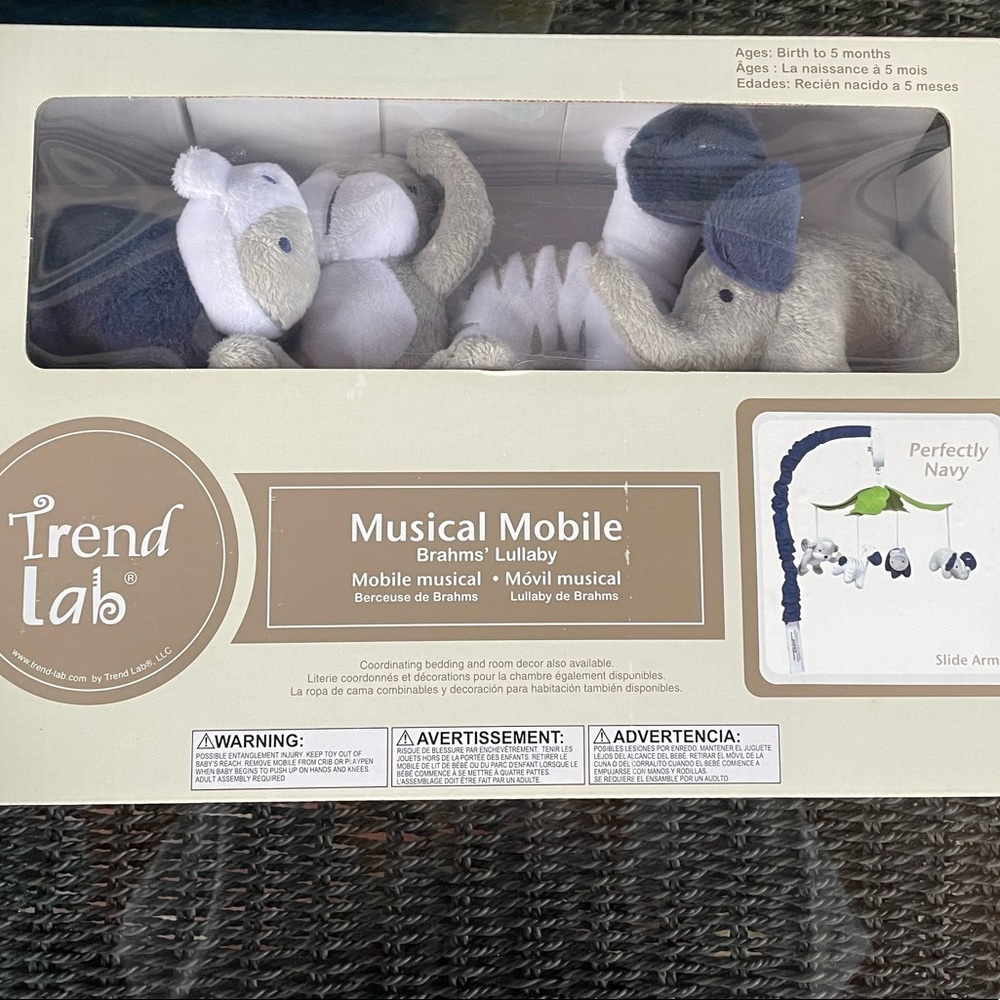 Navy Blue Musical Baby Mobile